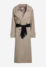 MM6 Maison Margiela Double-Breasted Trench Coat with Gloves Beige S52AH0084M35368/S_MM6-154