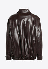 MM6 Maison Margiela Faux Leather Zip-Up Jacket Burgundy S52AM0325M35465/R_MM6-144