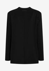 Mm6 Maison Margiela Single-Breasted Collarless Blazer Black S52BN0137M35153/S_MM6-900