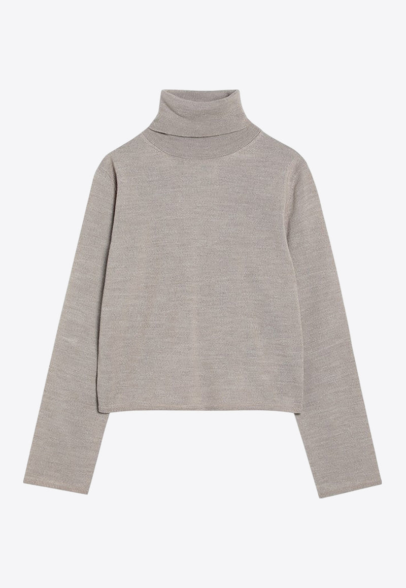 MM6 Maison Margiela Turtleneck Sweater with Elbow Patches Beige S52HA0296M13133/R_MM6-806M