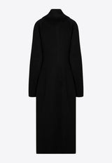 Loewe Double-Breasted Wool Blend Long Coat Black S540Y01XA7WO/P_LOEW-1100