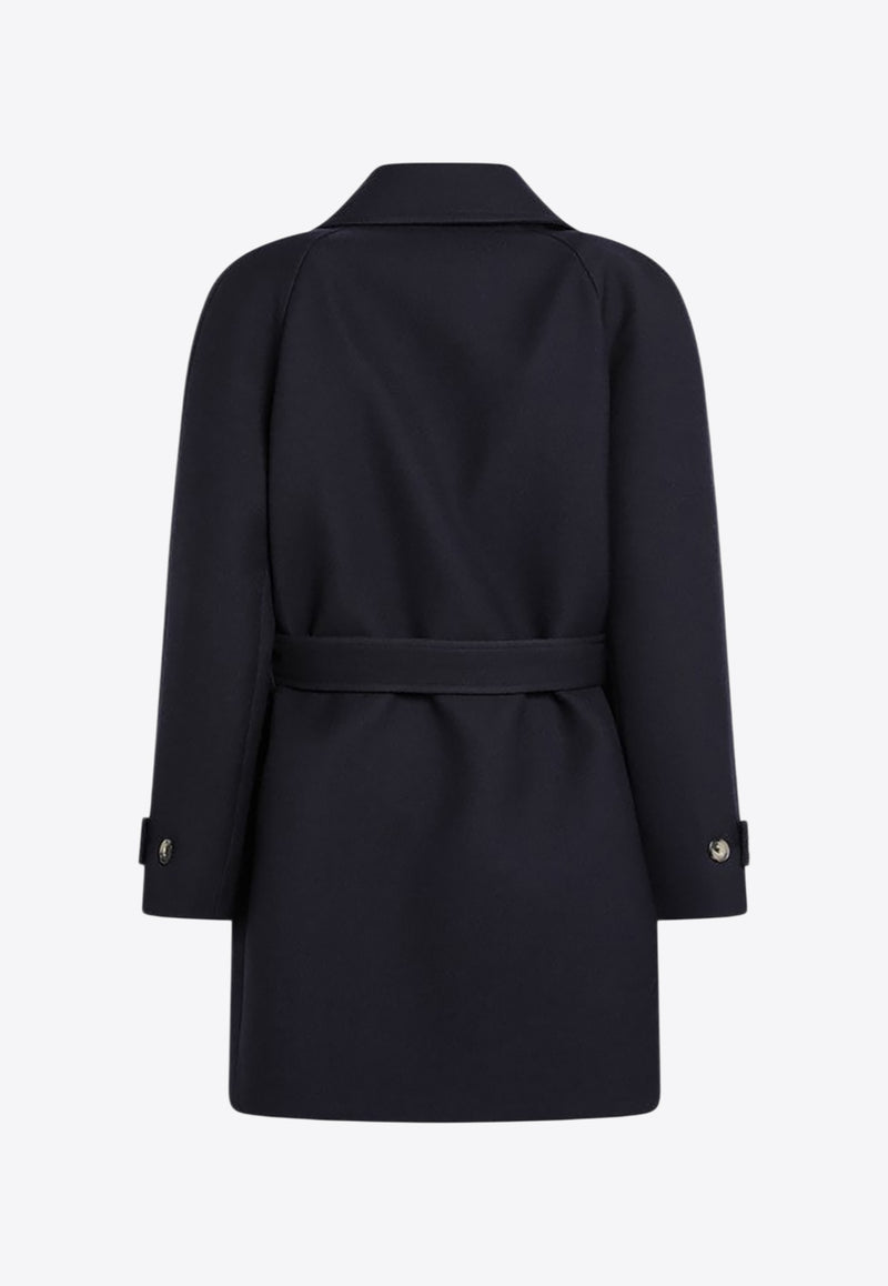 Loewe Double-Breasted Belted Wool Coat  Blue S540Y01XBEWO/R_LOEW-5110
