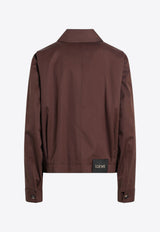 Loewe Silk Zip-Up Jacket Brown S540Y02XCACO/R_LOEW-5539