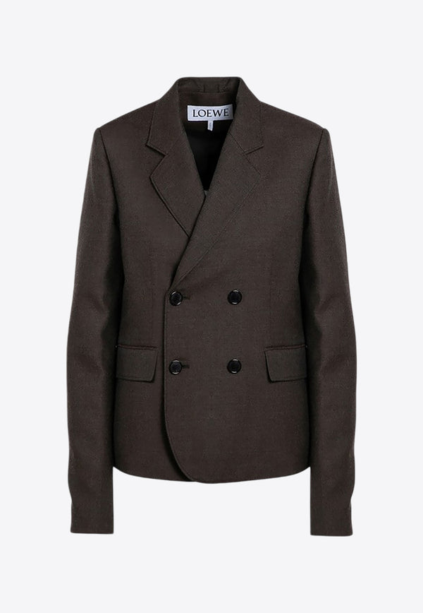 Loewe Wool Double-Breasted Jacket Green S540Y03XAOWO/P_LOEW-6675