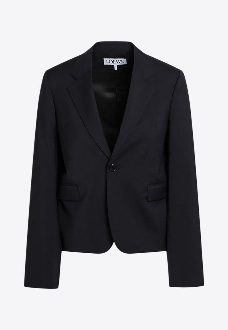 Loewe Single-Breasted Wool Blazer Blue S540Y03XAZWO/Q_LOEW-5190