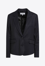 Loewe Single-Breasted Wool Blazer Blue S540Y03XBMWO/R_LOEW-5110