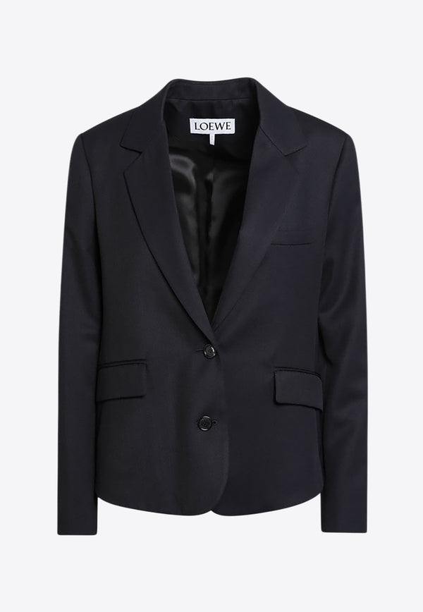 Loewe Single-Breasted Wool Blazer Blue S540Y03XBMWO/R_LOEW-5110