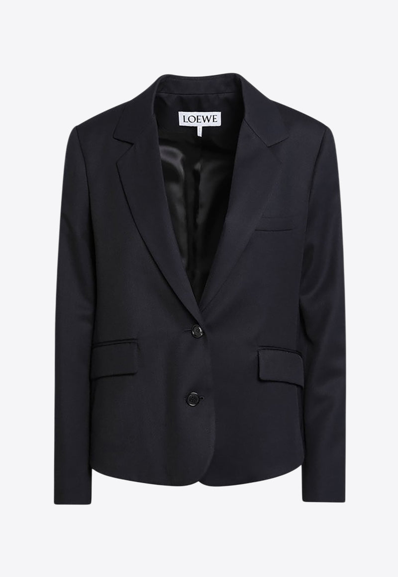 Loewe Single-Breasted Wool Blazer Blue S540Y03XBMWO/R_LOEW-5110