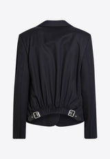 Loewe Single-Breasted Wool Blazer Blue S540Y03XBMWO/R_LOEW-5110