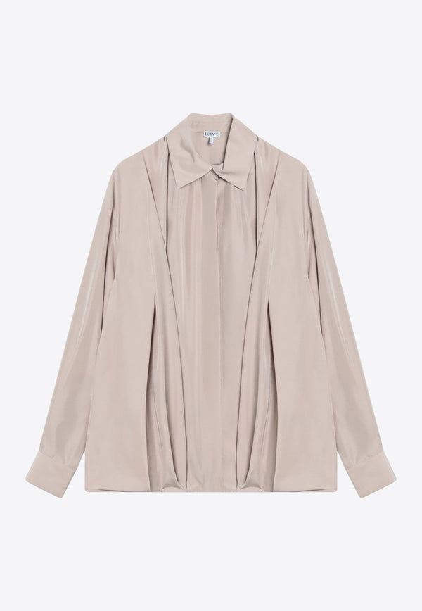 Loewe Draped Long-Sleeved Silk Shirt  S540Y05XC7SI/R_LOEW-7200