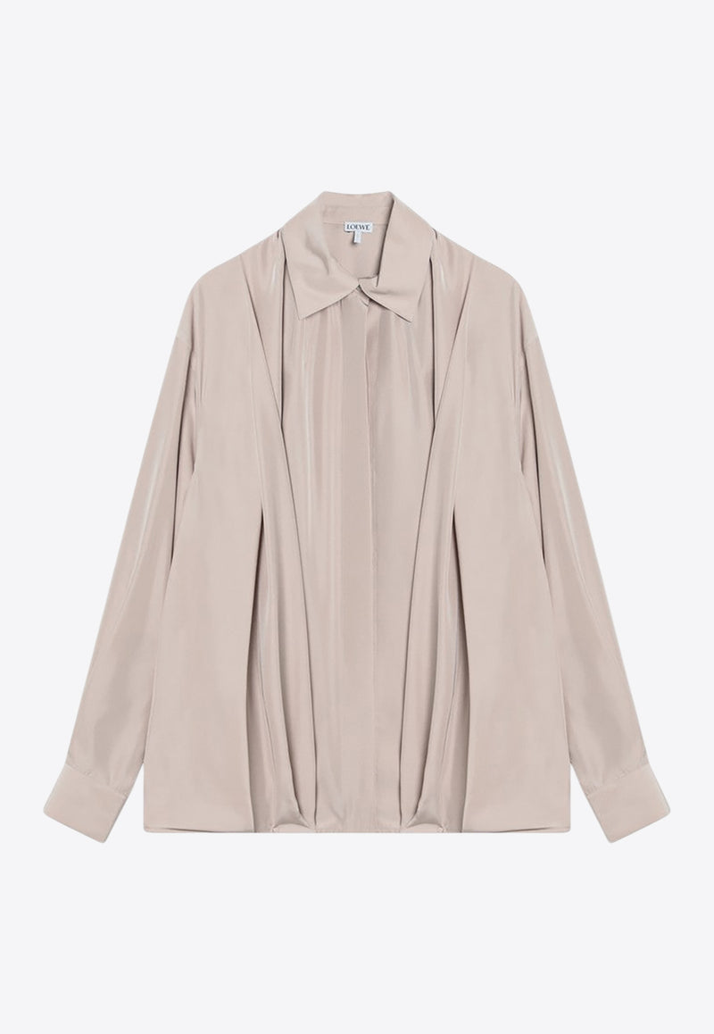 Loewe Draped Long-Sleeved Silk Shirt  S540Y05XC7SI/R_LOEW-7200