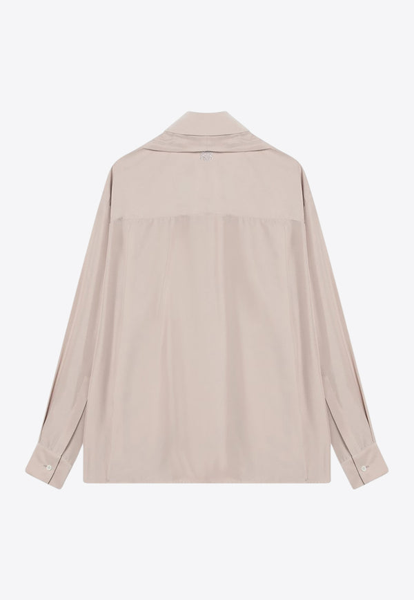 Loewe Draped Long-Sleeved Silk Shirt  S540Y05XC7SI/R_LOEW-7200