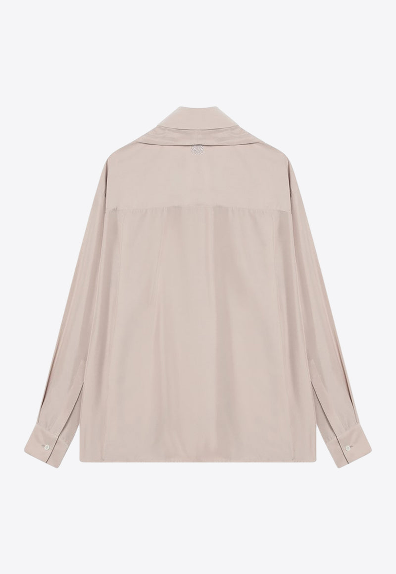 Loewe Draped Long-Sleeved Silk Shirt  S540Y05XC7SI/R_LOEW-7200