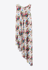 Loewe Asymmetrical Floral Silk  Midi Dress Multicolor S540Y09XQRSI/P_LOEW-9616