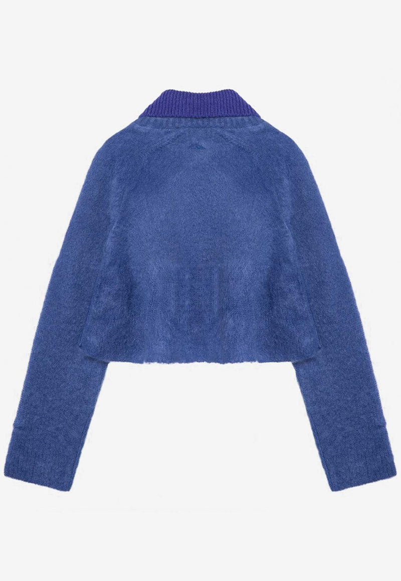 Loewe Brushed Mohair-Blend Polo Sweater Blue S540Y14KFDWO/P_LOEW-5100