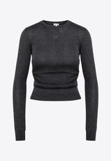 Loewe Draped Cashmere-Blend Sweater Gray S540Y14KFFWS/P_LOEW-1110