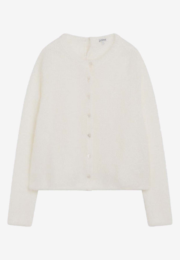 Loewe Embroidered Anagram Mohair-Blend Cardigan White S540Y16K88WO/R_LOEW-2100