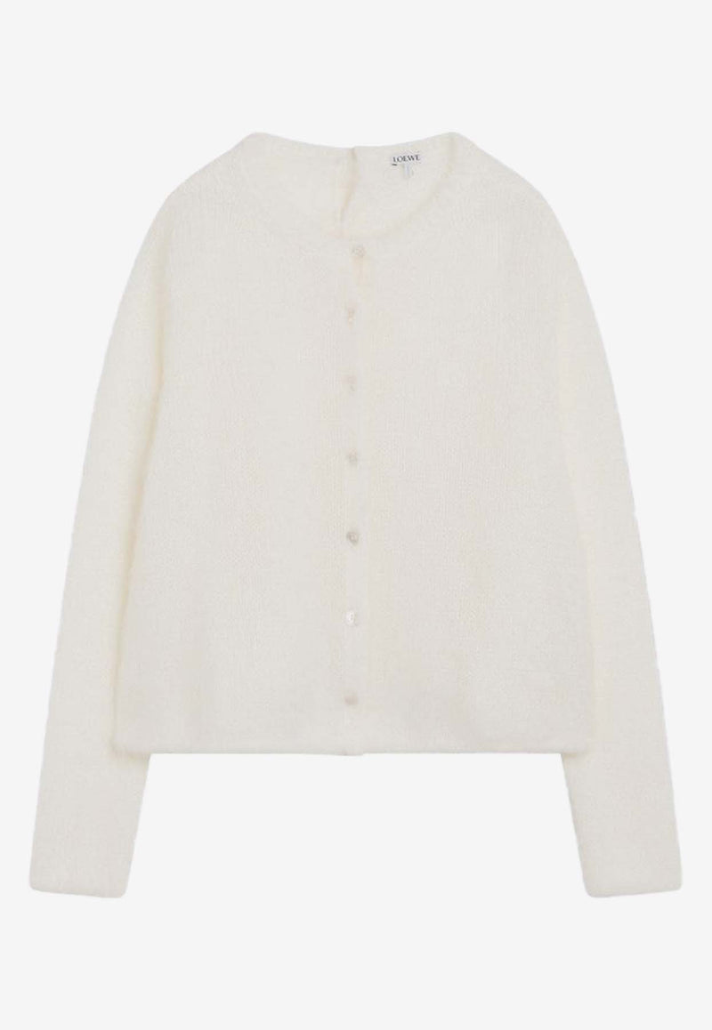 Loewe Embroidered Anagram Mohair-Blend Cardigan White S540Y16K88WO/R_LOEW-2100