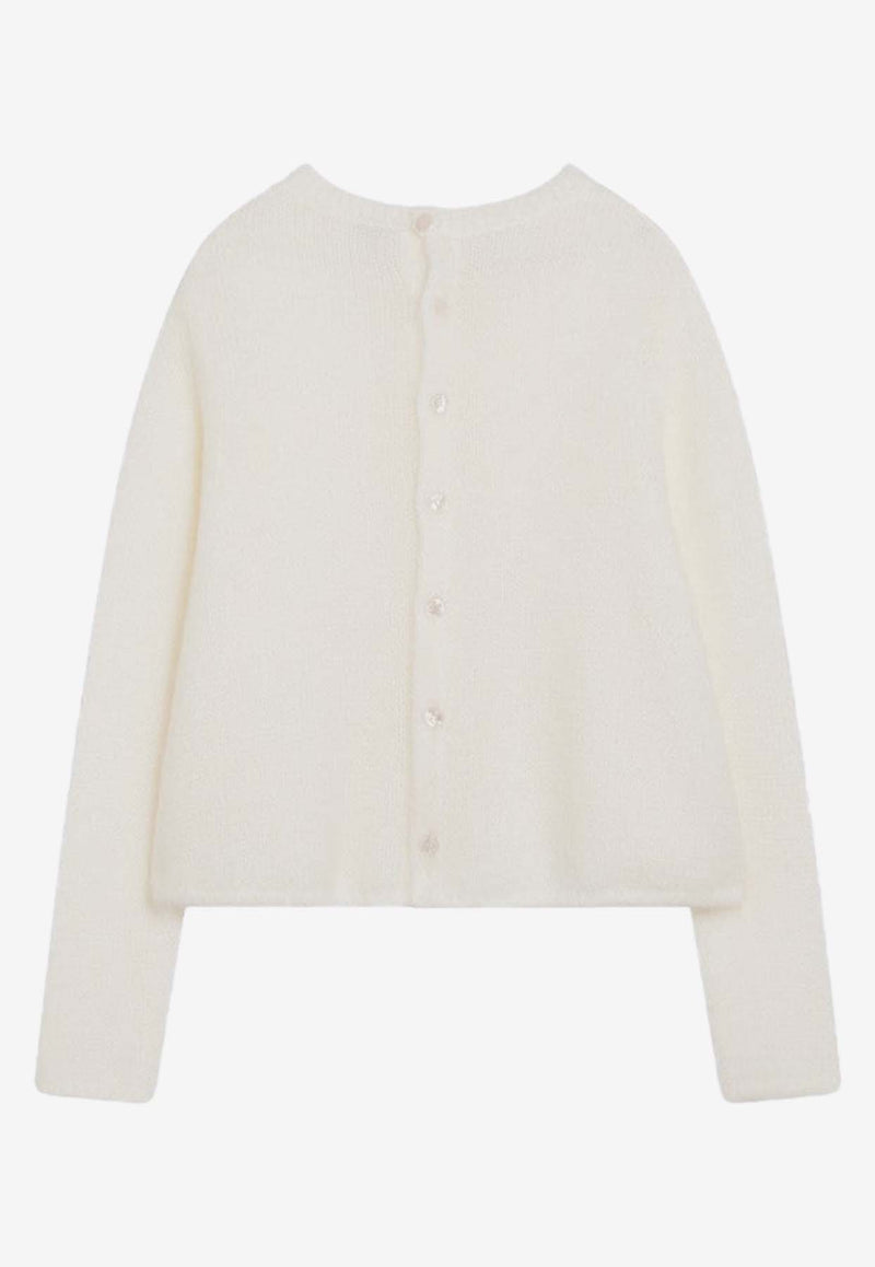 Loewe Embroidered Anagram Mohair-Blend Cardigan White S540Y16K88WO/R_LOEW-2100