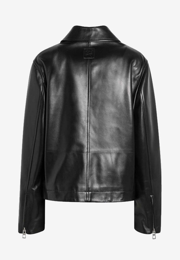Loewe Anagram Leather Belted Jacket Black S540Y34L57LE/R_LOEW-1100