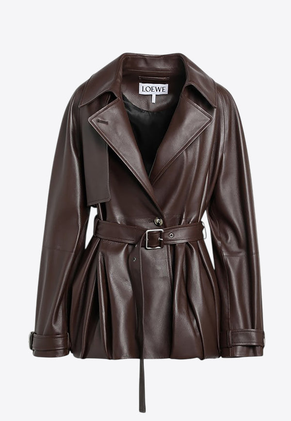 Loewe Leather Short Coat with Belt S540Y34L59LE/R_LOEW-3100