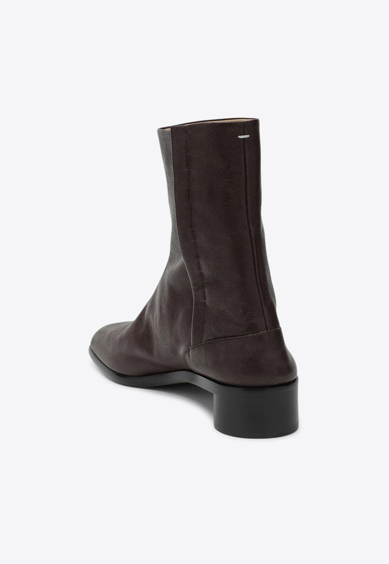 Maison Margiela Tabi Leather Ankle Boots  Brown S57WU0153PR058/R_MARGI-T2358