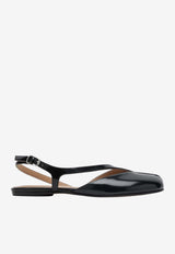 Maison Margiela Tabi Slingback Flats in Brushed Leather Black S58WP0295P8193/S_MARGI-T8013