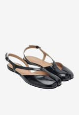 Maison Margiela Tabi Slingback Flats in Brushed Leather Black S58WP0295P8193/S_MARGI-T8013