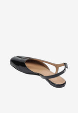 Maison Margiela Tabi Slingback Flats in Brushed Leather Black S58WP0295P8193/S_MARGI-T8013
