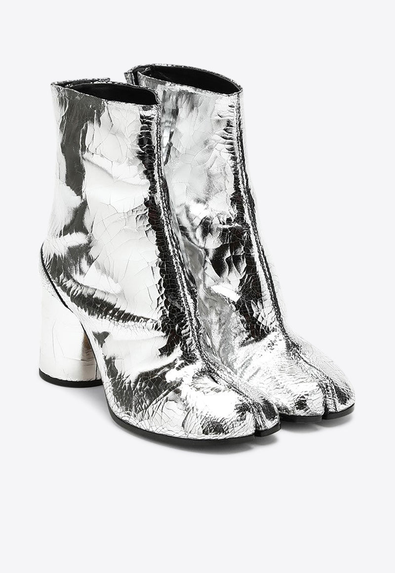 Maison Margiela Tabi 80 Mirrored Leather Ankle Boots Silver S58WU0260P5016/Q_MARGI-T9002