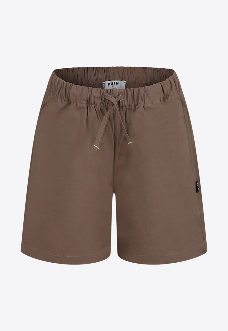 MSGM Kids Boys Drawstring Bermuda Shorts Brown S5MSJBBE013_BROWN