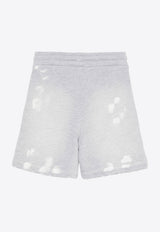 MSGM Kids Boys Distressed Logo Shorts Gray S5MSJBBE155_GREY
