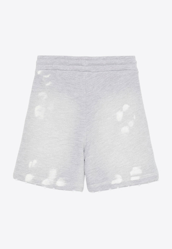 MSGM Kids Boys Distressed Logo Shorts Gray S5MSJBBE155_GREY
