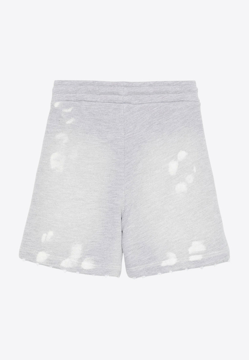 MSGM Kids Boys Distressed Logo Shorts Gray S5MSJBBE155_GREY