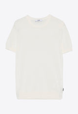 MSGM Kids Boys Logo Tag Crewneck T-shirt White S5MSJBJP001_CREAM