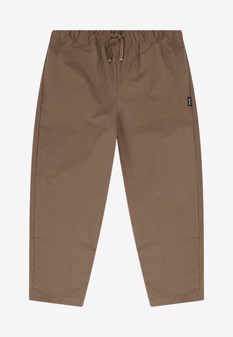 MSGM Kids Boys Drawstring Chino Pants Brown S5MSJBPA016_BROWN