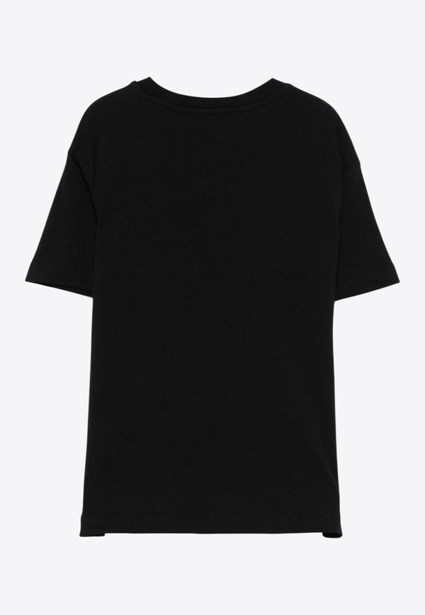 MSGM Kids Boys Spray Paint Logo T-shirt Black S5MSJBTH035_BLACK