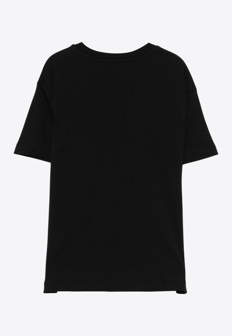 MSGM Kids Boys Spray Paint Logo T-shirt Black S5MSJBTH035_BLACK