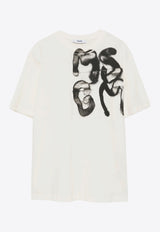 MSGM Kids Boys Spray Paint Logo T-shirt White S5MSJBTH035_CREAM