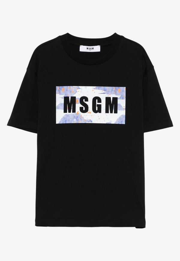 MSGM Kids Boys Logo Print T-shirt Black S5MSJBTH036_BLACK