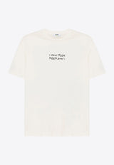MSGM Kids Boys Slogan Print T-shirt White S5MSJBTH045_CREAM