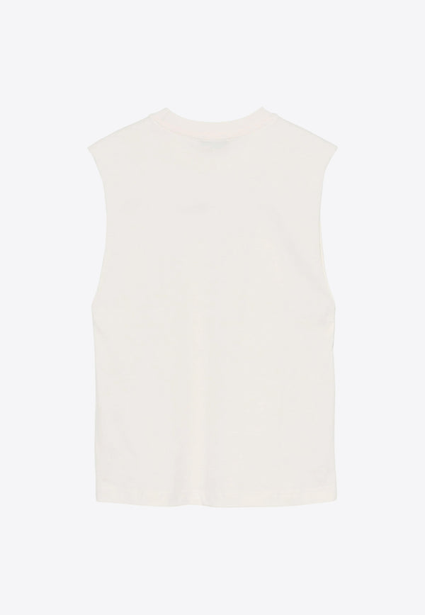 MSGM Kids Boys Slogan Print Sleeveless T-shirt White S5MSJBTH140_CREAM