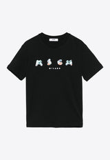 MSGM Kids Boys Printed Logo T-shirt Black S5MSJBTH293_BLACK