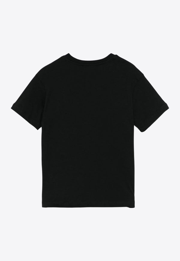 MSGM Kids Boys Printed Logo T-shirt Black S5MSJBTH293_BLACK