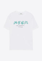 MSGM Kids Boys Sketch Logo Print T-shirt White S5MSJBTH295_WHITE