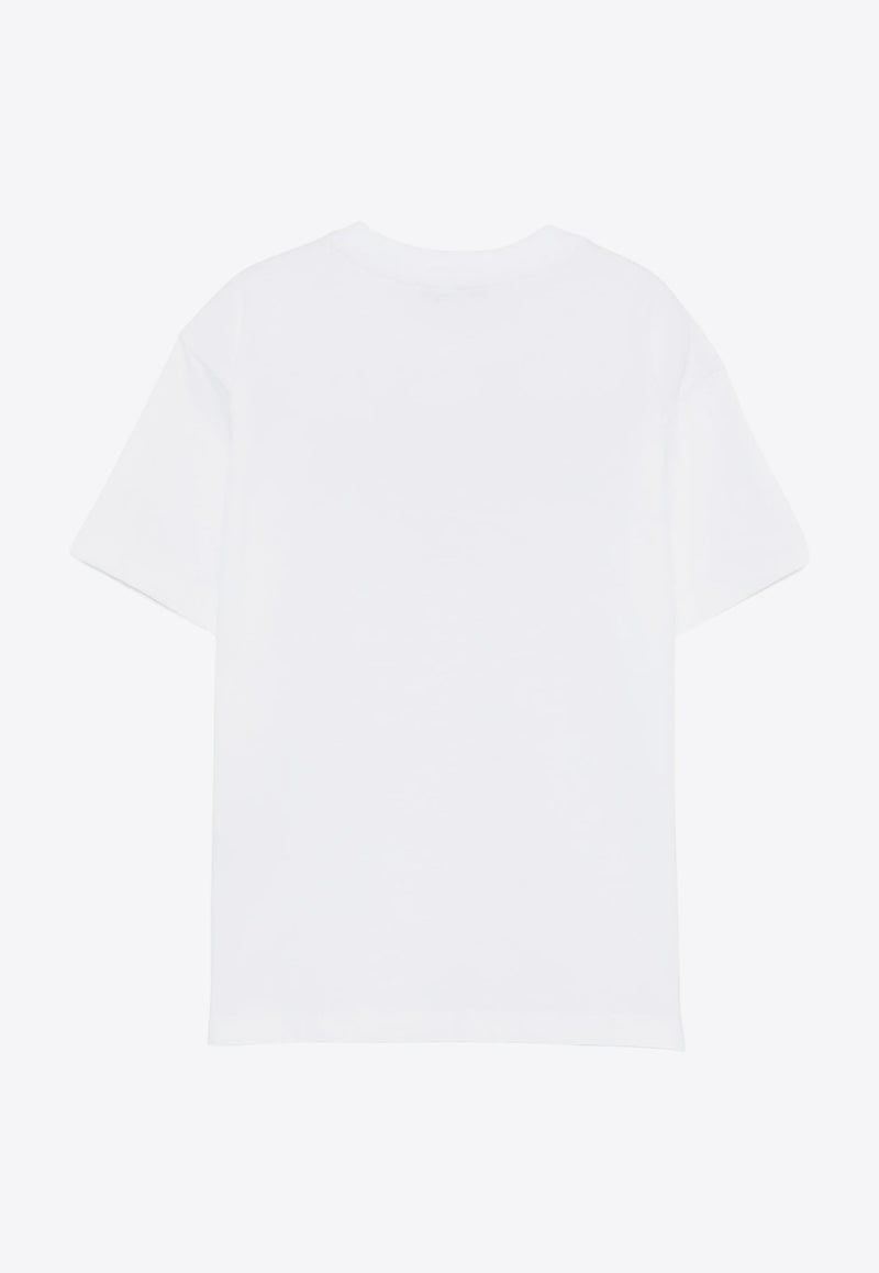 MSGM Kids Boys Sketch Logo Print T-shirt White S5MSJBTH295_WHITE