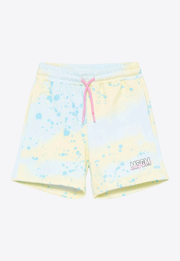 MSGM Kids Boys Spray Paint Logo Shorts Multicolor S5MSJGBE230_MULTI COLO
