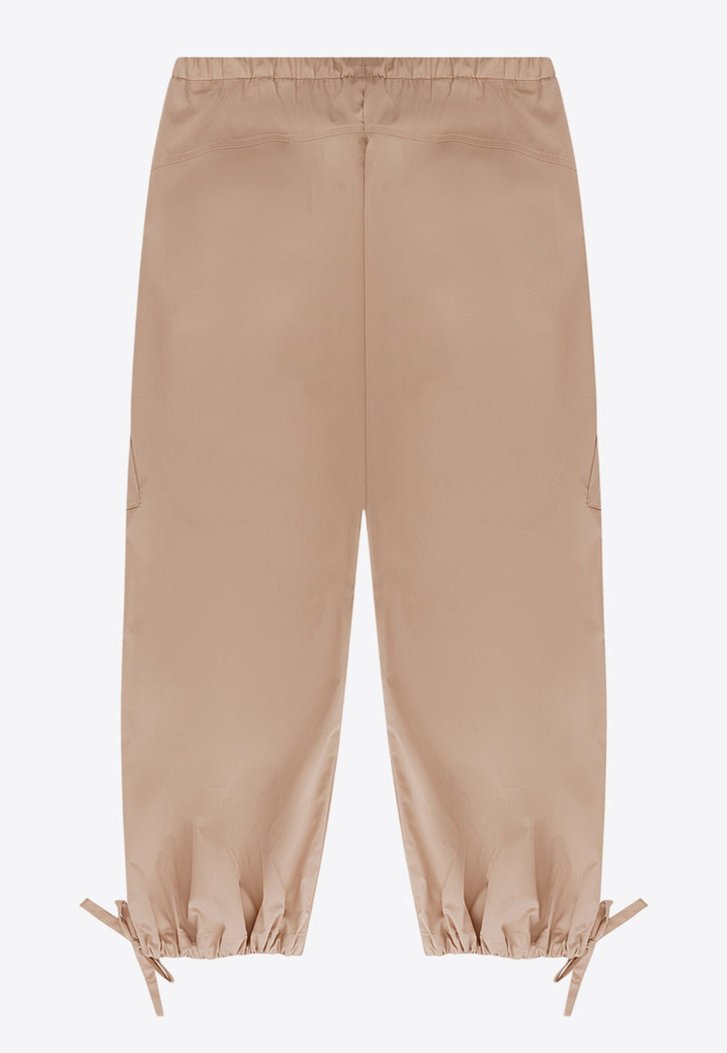 MSGM Kids Girls Logo Embroidered Cargo Pants Beige S5MSJGPA114_BEIGE