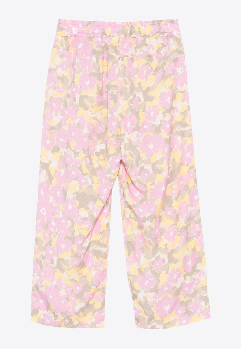 MSGM Kids Girls Floral Print Pants Pink S5MSJGPA115_PINK