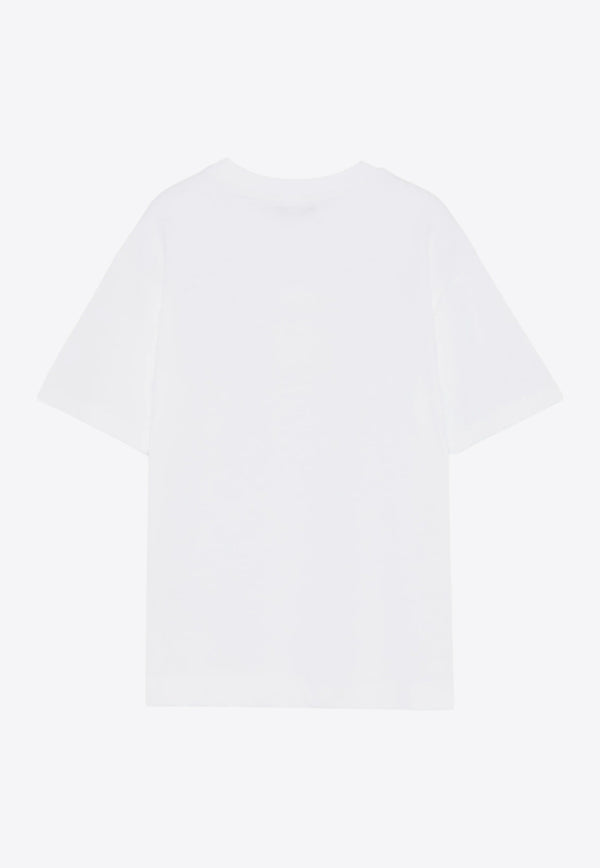 MSGM Kids Girls Logo Print T-shirt White S5MSJGTH218_WHITE
